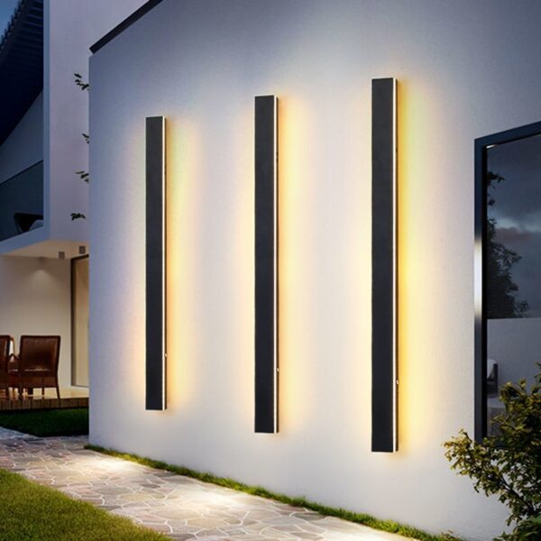 Minimalist Long Waterproof Villa Outdoor Garden Courtyard Outdoor Wall Lamp