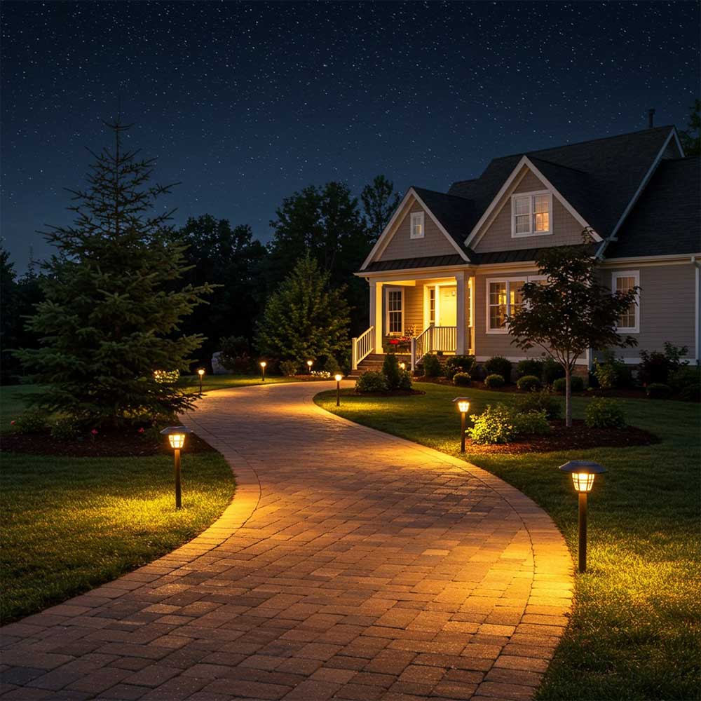 Solar-Powered Stake Lights for pathway
