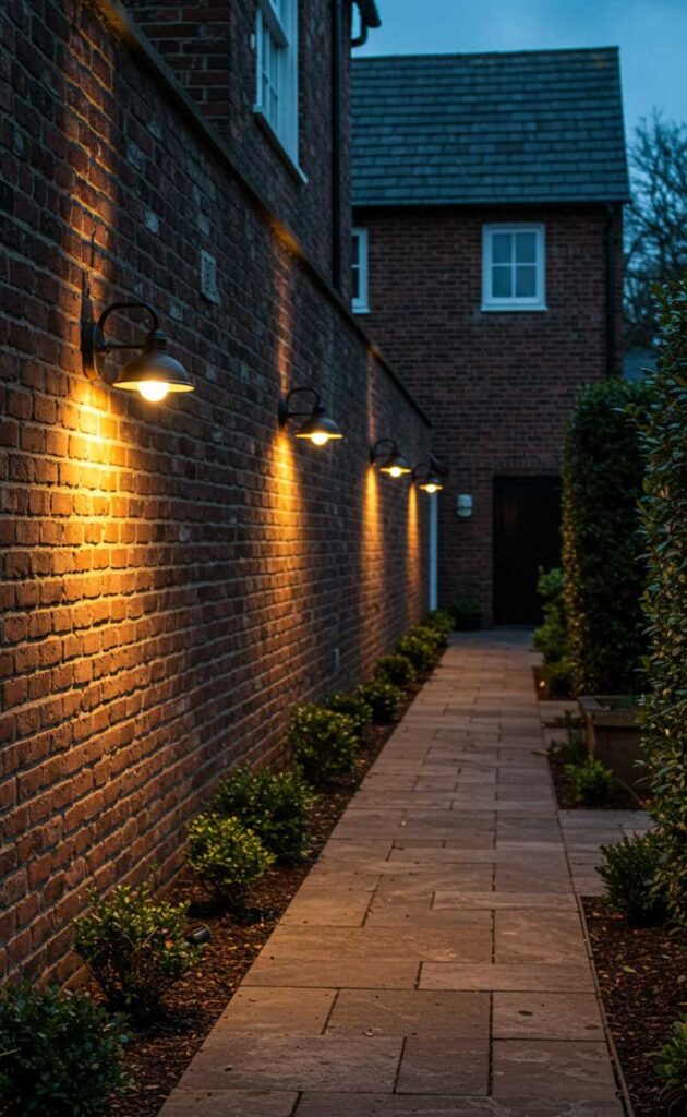Wall-Mounted Sconces Along Paths